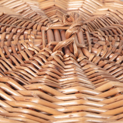Vintage Small Wicker Laundry Basket with Cotton Lining - 5