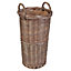 Vintage Small Wicker Umbrella Stand Basket with Lining