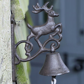Vintage Stag Sign Garden Ornament Plaque Fence Door Knocker Bell
