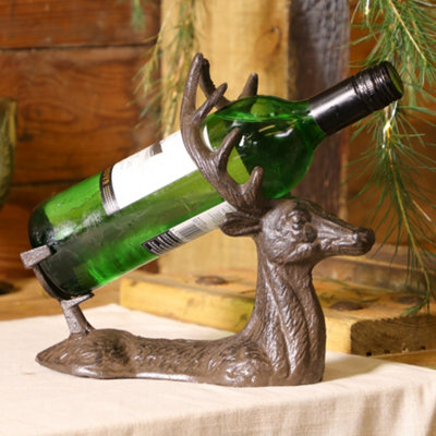 Vintage Stag Table Wine Rack Bottle Holder for Celebration