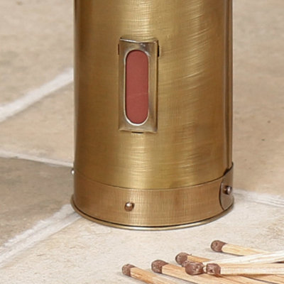 Vintage Style Antique Brass Fireside Matches Canister Firelighter Match Holder Matchbox - 4