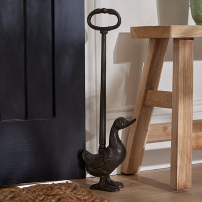 Vintage Style Antique Door Stopper Cast Iron Duck Decorative Door Stop with Handle