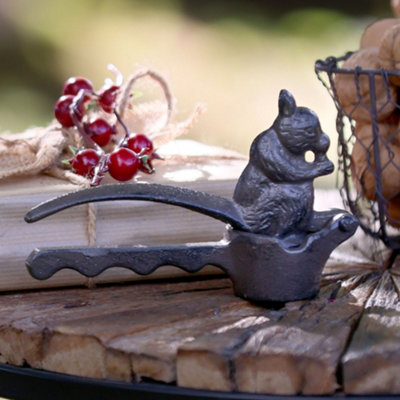 Vintage Style Antique Squirrel Cast Iron Brown Nutcracker Gift Idea