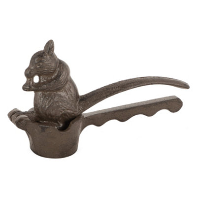 Vintage Style Antique Squirrel Cast Iron Brown Nutcracker Gift Idea