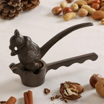 Vintage Style Antique Squirrel Cast Iron Brown Nutcracker Gift Idea - 3