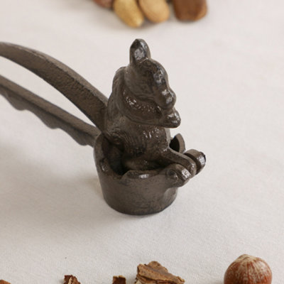 Vintage Style Antique Squirrel Cast Iron Brown Nutcracker Gift Idea - 4