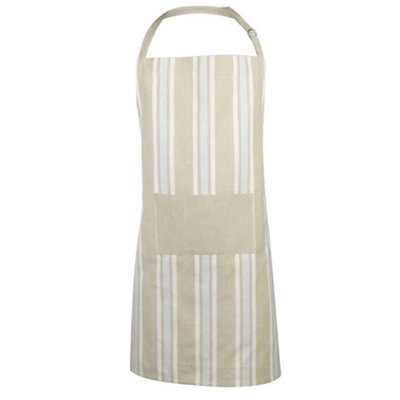 Vintage Style Blue Striped Adult Cooking Kitchen Apron