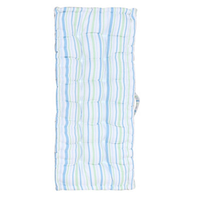 Vintage Style Blue Striped Indoor Hallway Furniture Chair Pad Bench Seat Pad Cushion (L)105cm x (W)42cm