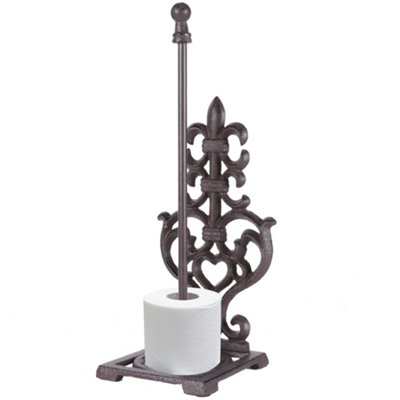 Vintage Style Cast Iron Antique Toilet Paper Holder Freestanding Bathroom Toilet Roll Holder