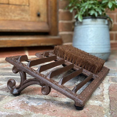 Vintage Style Cast Iron Boot Brush & Shoe Scraper - 6