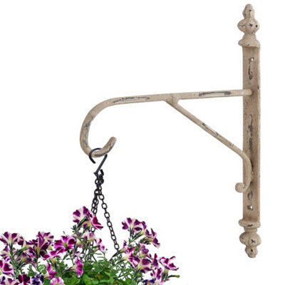 Vintage Style Cast Iron Hanging Bracket Weathered Effect Wall Mounted Decorative Garden Hanging Basket Lantern Hook Wall Bracket