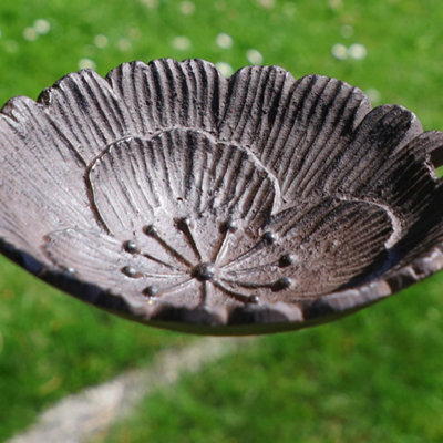 Vintage Style Cast Iron Hanging Heart Bird Dish Sunflower Garden Bird Feeder Seed Nut Mealworm Bird Feeding Station Tray - 3