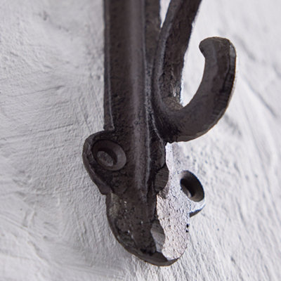Vintage Style Cast Iron Wall Bracket Outdoor Basket Hanger Garden Hanging Basket Bracket - 5