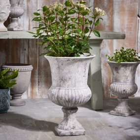 Vintage Style Cement Footed Large Flower Vase Garden Décor Plant Pot Ourdoor Planter