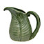 Vintage Style Ceramic Pitcher Jug Vase Botanical Leaf Finish Decorative Flower Vase