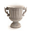 Vintage Style Concrete Grey Small Indoor Outdoor Planter Plant Pot with Baroque Scrolled Handles