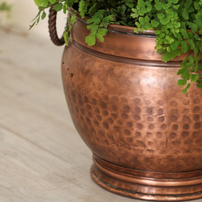 Vintage Style Copper Finish Hallway Décor Indoor Outdoor Garden Planter Pot