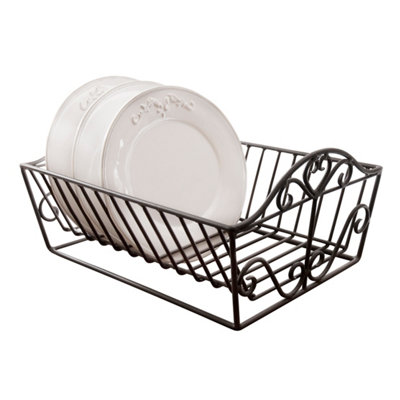 Vintage Style Country Heart Kitchen Plate Dish Drainer Rack