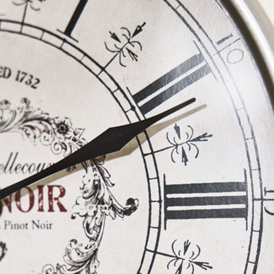 Vintage Style Cream Distressed Effect Iron Wall Clock Analogue Roman Kitchen Hallway Living Room Decorative Clock - 4