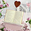 Vintage Style Cream Kitchen Recipe Cookbook Stand with Wooden Heart Recipe Book Holder Gift Idea