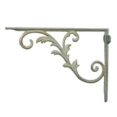 Vintage Style Fern Green Ornate Wall Bracket Outdoor Basket Hanger Garden Hanging Basket Bracket