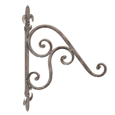 Vintage Style Fleur de Lys Ornate Scrolled Outdoor Garden Bird Feeder Hanging Wall Bracket
