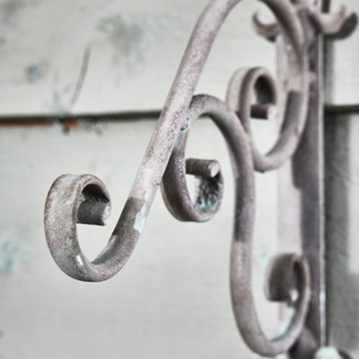 Vintage Style Fleur de Lys Ornate Scrolled Outdoor Garden Bird Feeder Hanging Wall Bracket - 3