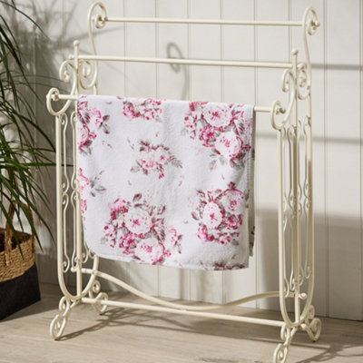 Vintage free standing wooden towel rail best sale