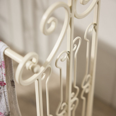 Vintage Style Free Standing Towel Rail Three Rung Towel Rack Cast Iron Ornate Scrolled Bathroom Freestanding Towel Rail - 5