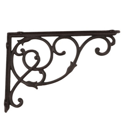 Vintage Style Giant Cast Iron Ornate Wall Bracket Outdoor Basket Hanger Garden Hanging Basket Bracket