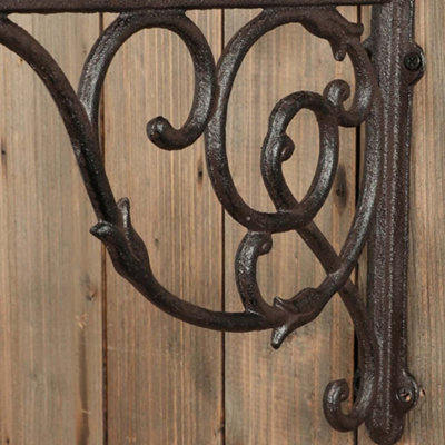Vintage Style Giant Cast Iron Ornate Wall Bracket Outdoor Basket Hanger Garden Hanging Basket Bracket - 3