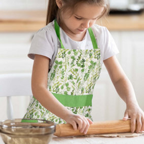 Vintage Style Green Kids/Child's Cooking Kitchen Apron