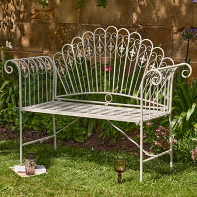 Grey Metal Garden benches Garden seating B Q