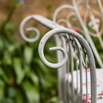 Vintage Style Grey Iron Outdoor Garden Furniture Bench - 5