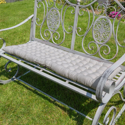 Vintage Style Grey Outdoor Garden Furniture Bench Cushion (L)100cm x (W)40cm