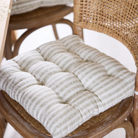 Vintage Style Grey Striped Indoor Ourdoor Garden Furniture Dining Chair Seat Pad