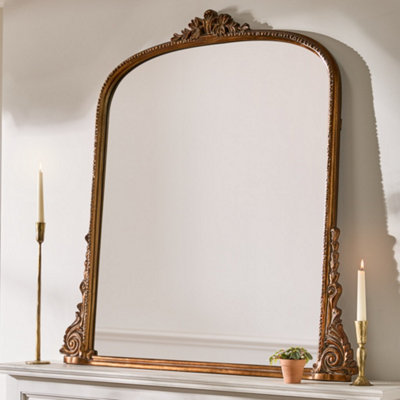 Vintage Style Hallway Bedroom Large Gold Mirror