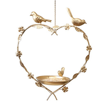 Vintage Style Hanging Love Heart Outdoor Garden Decor Wild Bird Feeder