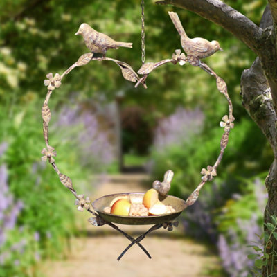 Vintage Style Hanging Love Heart Outdoor Garden Decor Wild Bird Feeder