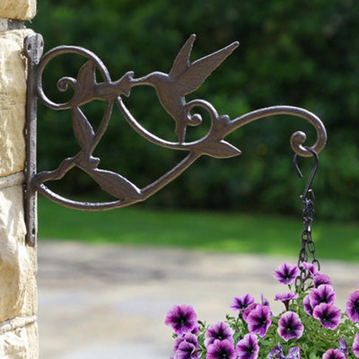 Vintage Style Hummingbird Wall Bracket Outdoor Basket Hanger Garden Hanging Basket Bracket