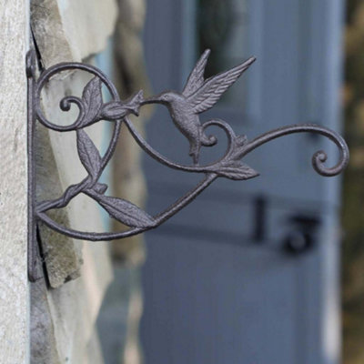 Vintage Style Hummingbird Wall Bracket Outdoor Basket Hanger Garden Hanging Basket Bracket