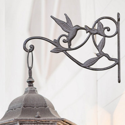 Vintage Style Hummingbird Wall Bracket Outdoor Basket Hanger Garden Hanging Basket Bracket