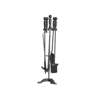 Vintage Style Indoor Companion Set Fireplace Coal Fire Wood Burner Accessories Tong, Brush