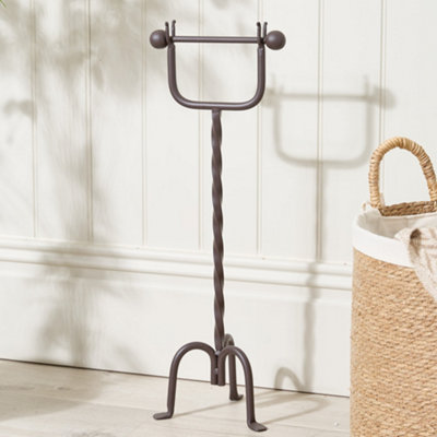 Hand Forged Iron Toilet Roll Holder - Antique Black Finish, Wall Or Door Mount, Rustic Craftsmanship