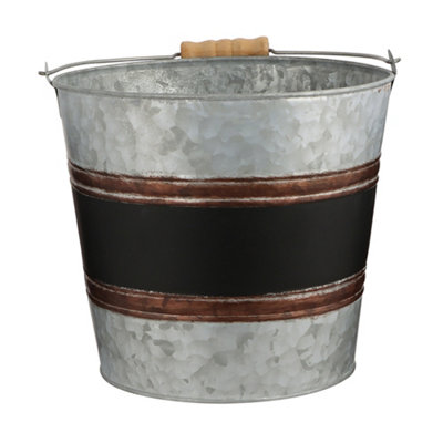Vintage Style Kindling Bucket 8L Fireside Log Basket Fireside Accessory Log Store Recycled Iron Firewood Log Storage Bucket