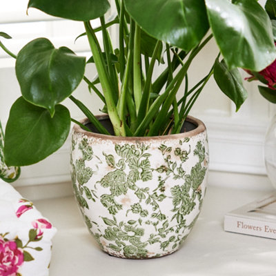 Vintage Style Large Ceramic Botanical Worn Effect Indoor Outdoor Garden Plant Pot Flower Planter