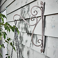 Vintage Style Large Ornate Scrolled Wall Bracket Outdoor Basket Hanger Garden Hanging Basket Bracket