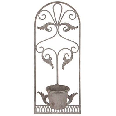 Vintage Style Large Wall Mounted Planter Ornate Scrolled Plant Stand Outdoor Garden Flower Plant Pot