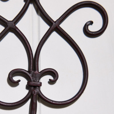 Vintage Style Lyon Ornate Scrolled Brown Iron Wall Toilet Roll Holder - 4