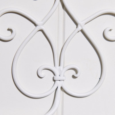 Vintage Style Lyon Ornate Scrolled White Iron Wall Toilet Roll Holder - 3
